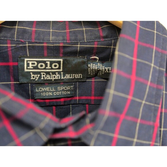Polo Ralph Lauren Button Up XL Shirt Mens Purple Lowell Sport Long Sleeve‎ Check - Picture 3 of 6